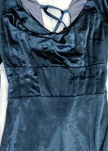 Velvet Maxi Dress with High Slit