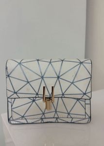 Shein White Geometric Print Chain Bag