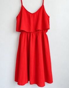 H&amp;M V-Neck Spaghetti Strap Tiered Dress