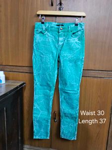 Trendy Teal Tie-Dye Jeans