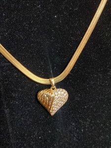 Heart Stone Studded Snake Chain Antitarnish