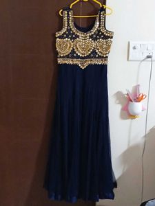 Elegant Navy Embellished Gown