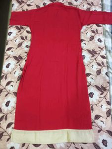 Red Embroidered Kurta