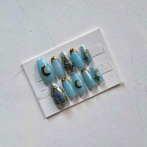 Blue Celestial Press-On Nails