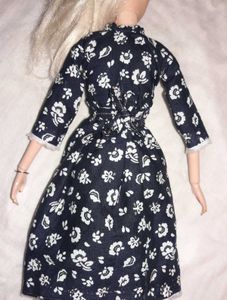 Navy Floral Print Midi Dress