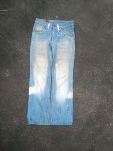 black flared &amp; blue semi bootcut