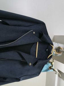 Stylish Navy Blue Biker Jacket