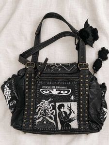 Handmade gothic leather bag