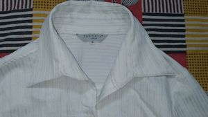 Korean Sparkly White Corporate Core Button Up