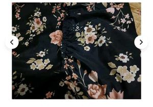 Floral Print Tie-Neck Dress