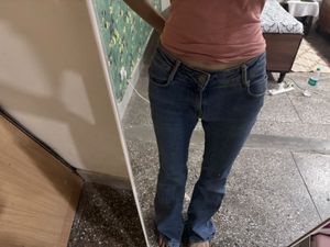 Flared Blue Denim Jeans