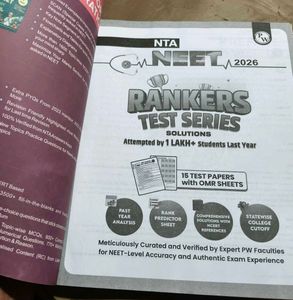 NTA NEET 2026 Rankers Test Series Solutions