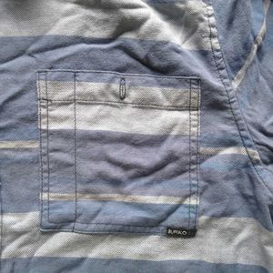Blue &amp; Gray Striped Button-Down Shirt