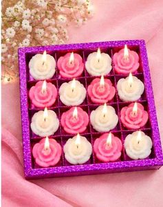 Decorative Rose Candles Set of 16