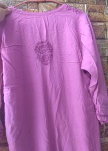 Chikankari kurta with kamdani