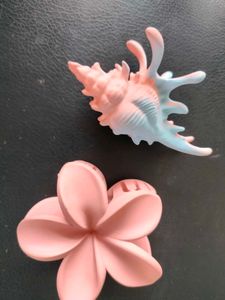 Cute Seashell &amp; Flower Hair Clips set of four