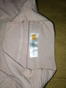 peach Ribbed Mock Neck Top(S)