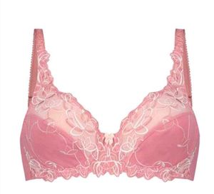 Pink Floral Lace Bra