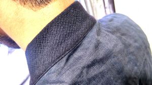 Men's Black Mandarin Collar Shirt
