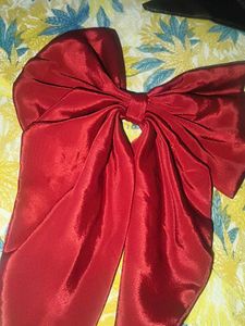 Elegant Red Bow Hair Clip