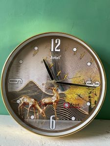 Ariel Deer Scene Wall Clock