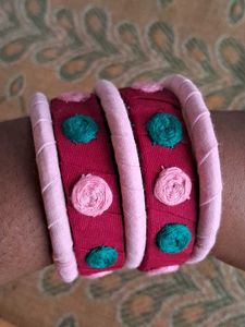 Set of Ethnic Fabric Bangles
