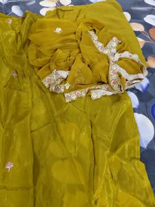 mustard heavy suit for bride