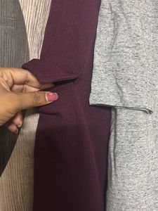 Comfortable Grey Top and Maroon Pants cum Co-ord c