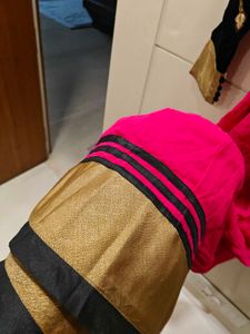 Embroidered Black Velvet Jacket with pink gown