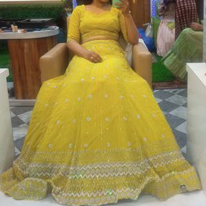 Yellow Embellished Lehenga Set