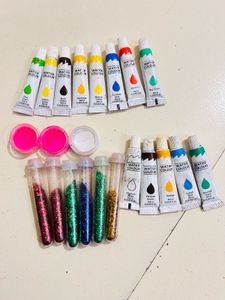 Water Color Paint & Glitter Set 19 for Resin art