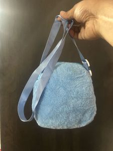 Cute Blue Plush Cartoon Crossbody Bag