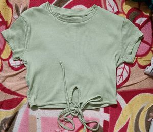 Stylish Sage Green Crop Top