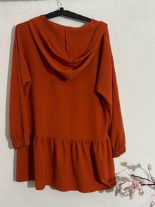 Rust Orange Hoodie Dress
