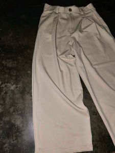 Classic Beige Wide-Leg Trousers