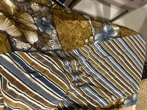 Elegant Floral &amp; Striped Saree