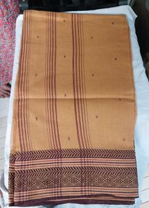 Elegant Cotton Saree(Mustard Brown)