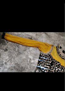 Elegant Yellow Anarkali Gown