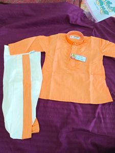 Elegant Orange Kurta Set for upto 2 years baby boy