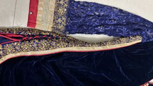 Elegant Navy Blue Velvet Kurta