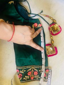 Emerald Green Embroidered Lehenga Choli Set