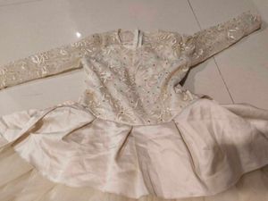 Elegant Off-White Embroidered Ethnic Gown