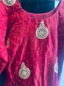 Red Embroidered Salwar Kameez