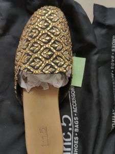 Embellished Golden Mules
