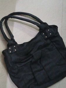 Black Hobo Bag with Pockets