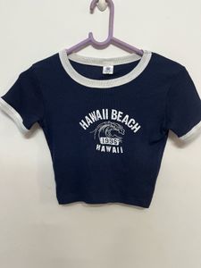 Navy Blue Hawaii Graphic Baby Tee