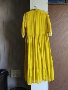 Vibrant Yellow Mirror Work Kurta