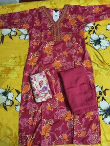 Beautiful Floral Kurta Set with Dupatta