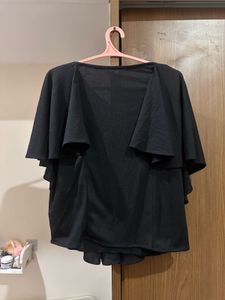 Elegant Black Cape Top