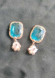blue beautiful earrings